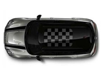 Mini Cooper Sunroof Decal Checkered Black/white Ge